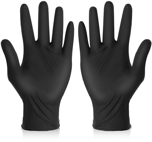 Main image of 2Pairs Hair Dye Gloves Black Rubber Glove Reusable Cleaning Gloves Non-slip Bouncy Professional Hair Coloring Accessories for Salon Hairs Dyeing(Large)