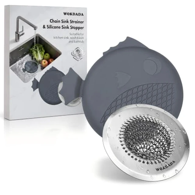 Alt view image 3 of 4 - Sink Drain Strainer,Patented Reversible Chain Mesh Basket Anti-Clog