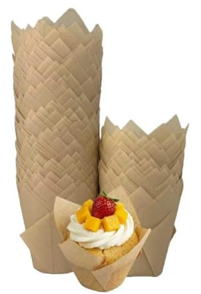 Alt view image 2 of 3 - 120Pcs Standard Tulip Cupcake Liners, Natural Muffin Baking Cups