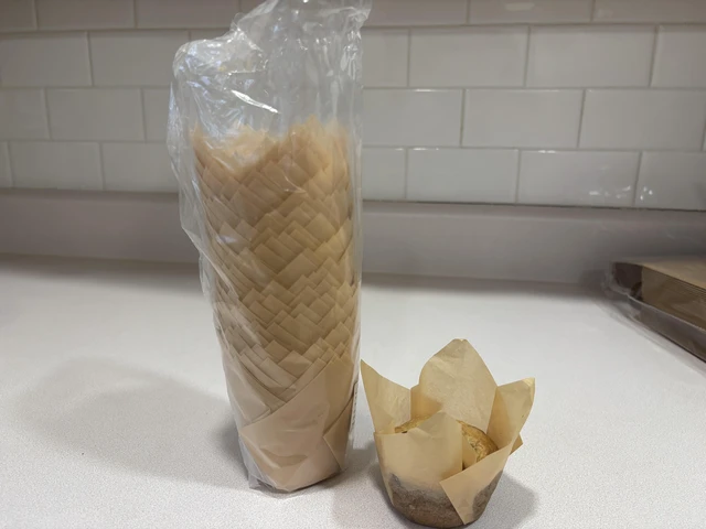 Alt view image 3 of 3 - 120Pcs Standard Tulip Cupcake Liners, Natural Muffin Baking Cups