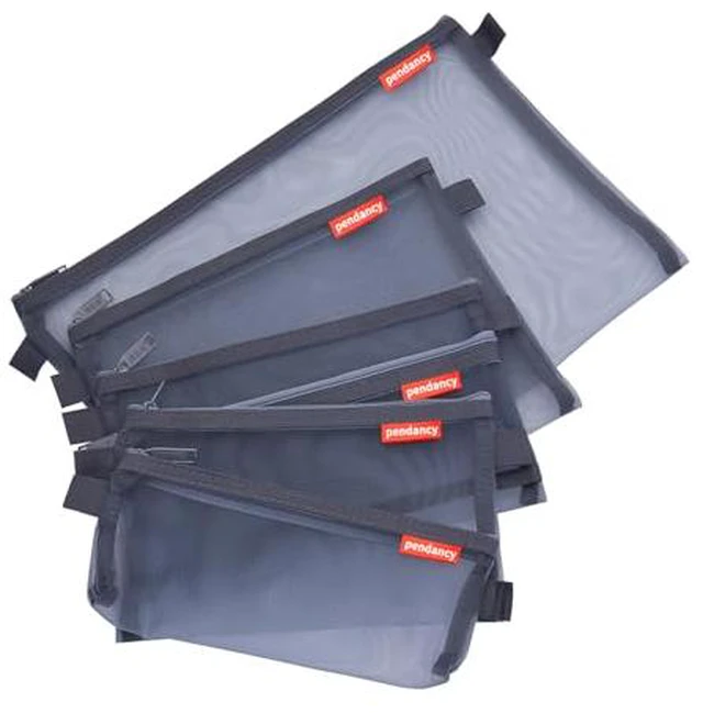 Alt view image 2 of 5 - Mesh Zipper Pouch 5pcs Lightweight Nylon File Folders Document Organizer Cosmetic Bags Accessories Storage for Travel and Office Supplies (Black, A4 A5 A6)