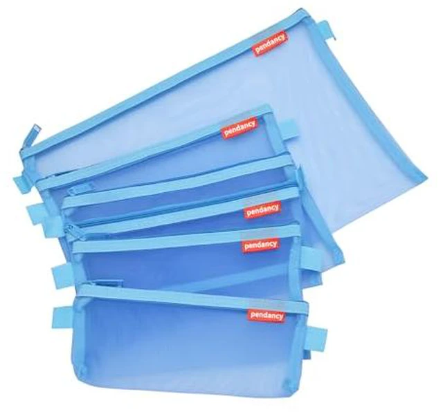 Alt view image 3 of 5 - Mesh Zipper Pouch 5pcs Lightweight Nylon File Folders Document Organizer Cosmetic Bags Accessories Storage for Travel and Office Supplies (Black, A4 A5 A6)