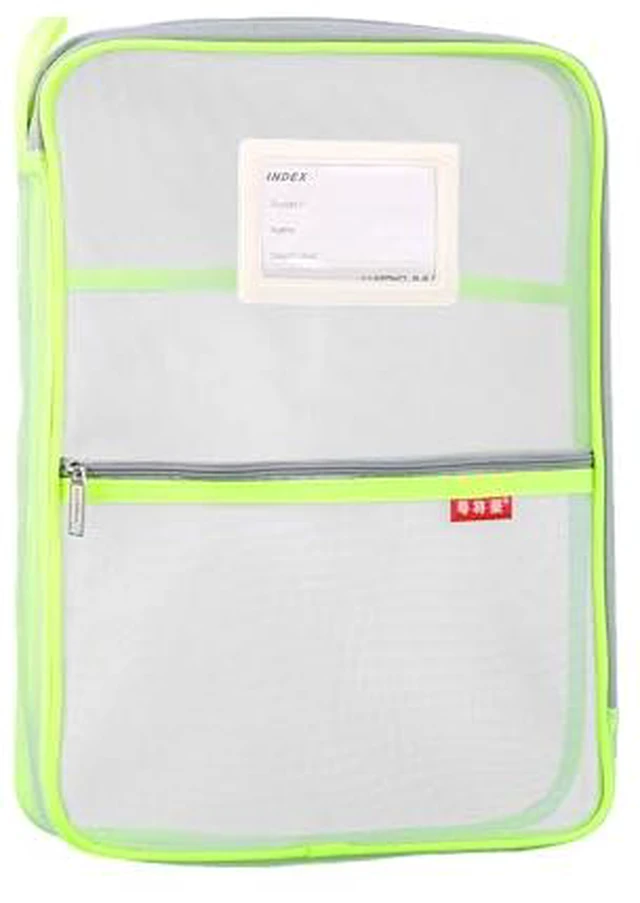 Alt view image 5 of 5 - Mesh Zipper Pouch 5pcs Lightweight Nylon File Folders Document Organizer Cosmetic Bags Accessories Storage for Travel and Office Supplies (Black, A4 A5 A6)