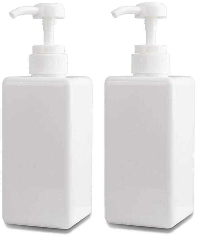 Main image of Plastic Pump Bottle Refillable Lotion Soap Dispenser 22oz White 2 Pack