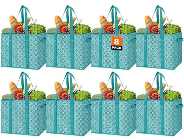 Alt view image 3 of 6 - Reusable Grocery Bags 3 Pack, Foldable & Water Resistant Shopping Bags