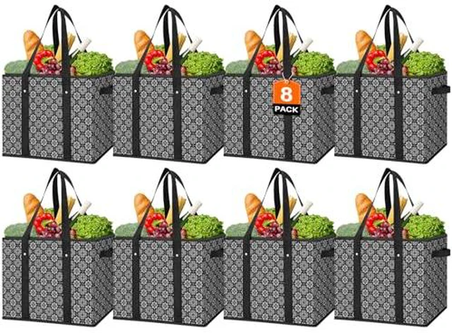 Alt view image 5 of 6 - Reusable Grocery Bags 3 Pack, Foldable & Water Resistant Shopping Bags