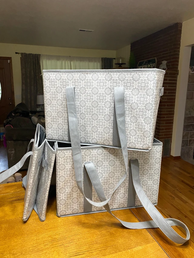 Alt view image 6 of 6 - Reusable Grocery Bags 3 Pack, Foldable & Water Resistant Shopping Bags