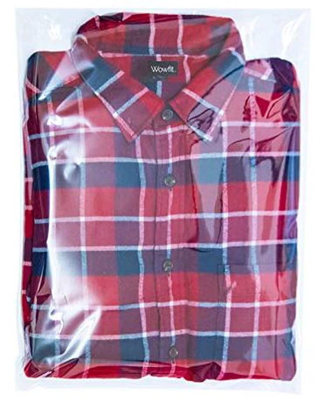 Alt view image 2 of 5 - Wowfit 100 CT 12x16 Self Sealing Plastic Bags for Clothes, Shirts, Sweaters