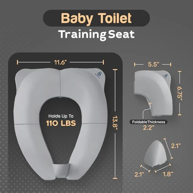 Alt view image 3 of 7 - Baby Proof Me Gray Travel Potty Training Seat - Toddler Toilet Seat Cover