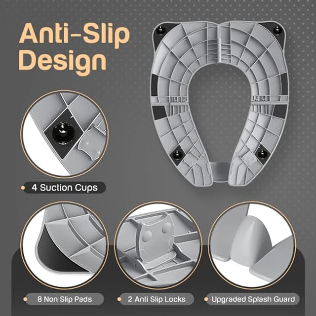 Alt view image 5 of 7 - Baby Proof Me Gray Travel Potty Training Seat - Toddler Toilet Seat Cover