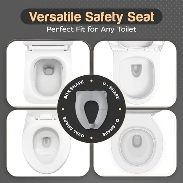 Alt view image 7 of 7 - Baby Proof Me Gray Travel Potty Training Seat - Toddler Toilet Seat Cover