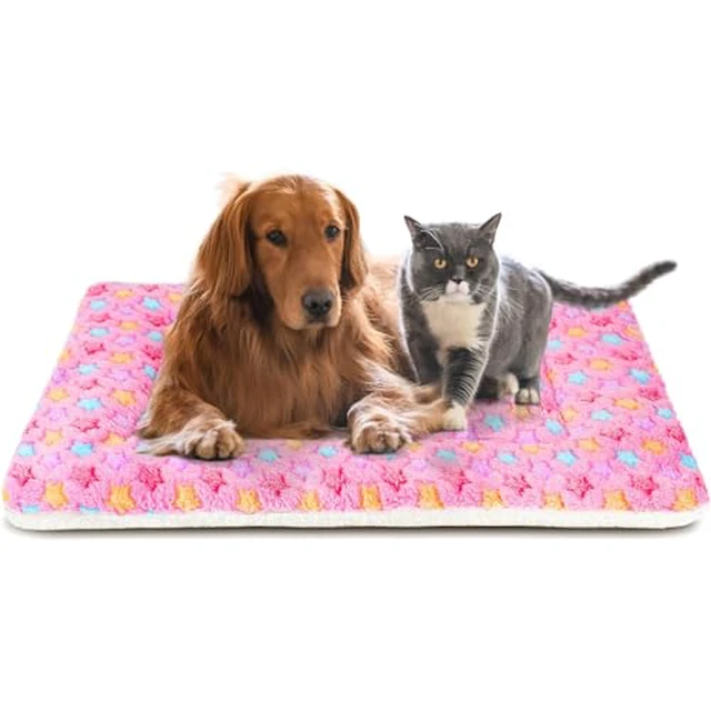 Alt view image 5 of 7 - Cat Bed Ultra Soft Dog Crate Pad Star Print 14 x 17.5 inch Brown