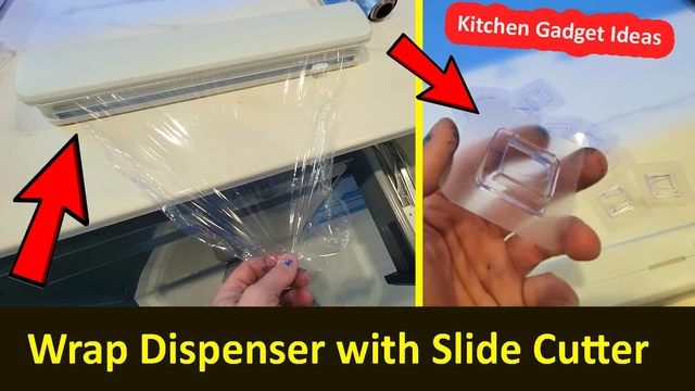 Alt view image 3 of 5 - Plastic Wrap Dispenser With Cutter, Reusable Cling Film Dispenser, Cling Wrap Dispenser With Slide Cutter, Also For Aluminum Foil, Tin Foil, Baking Paper (L)
