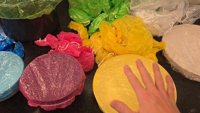 Alt view image 5 of 6 - 130Pcs Bowl Covers, Sublaga 5 Sizes Reusable Elastic Food Bowl Covers