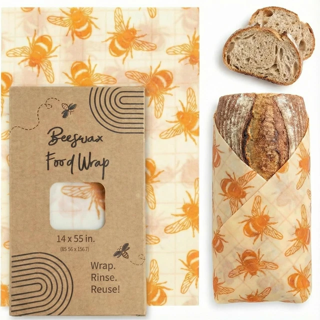 Main image of 14x55 Inch Beeswax Wrap Roll for Food, Cut to Size Paper