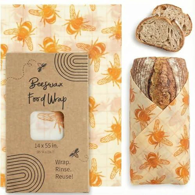 Alt view image 2 of 4 - 14x55 Inch Beeswax Wrap Roll for Food, Cut to Size Paper