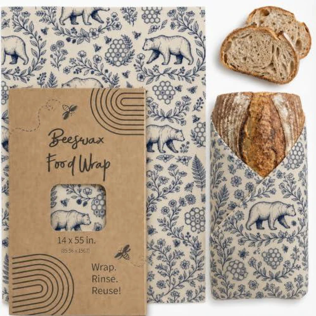Alt view image 3 of 4 - 14x55 Inch Beeswax Wrap Roll for Food, Cut to Size Paper