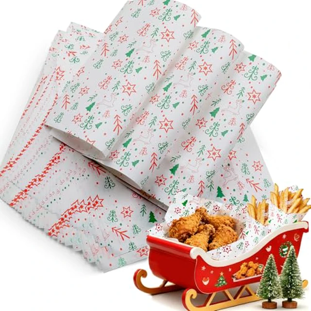 Alt view image 5 of 5 - 100 Pcs Deli Paper Sheets, Grease Resistant Food Wrapping Paper, Small Wax Paper Squares for Sandwiches, Hot Dogs, Basket Liners, Upgraded 45gsm Thickness, Classic Red Checkered, YEHOSHUN 7x7"