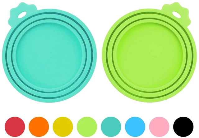 Main image of 2 Pack Pet Food Can Covers, Silicone Can Lids for Dog & Cat Food