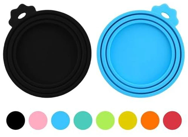 Alt view image 3 of 6 - 2 Pack Pet Food Can Covers, Silicone Can Lids for Dog & Cat Food