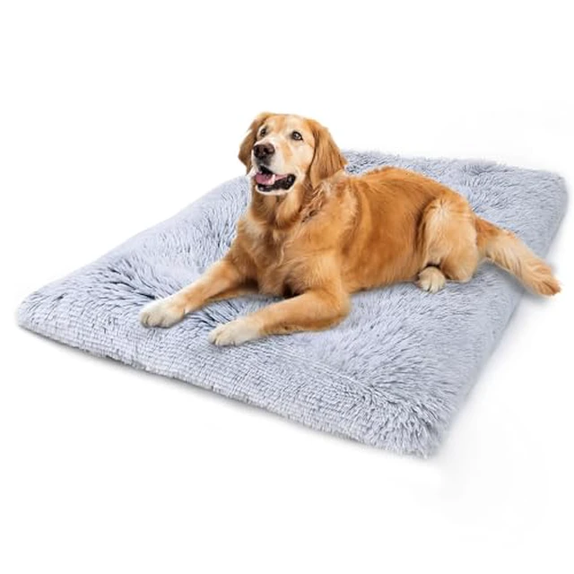 Alt view image 3 of 6 - Large Dog Bed Crate Pad 35", Washable Soft Plush Pet Mats for Sleeping Grey