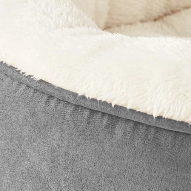 Alt view image 3 of 7 - Round Donut Cat and Dog Cushion Bed, 20in Bed for Cats or Small Dogs, Anti-Slip & Water-Resistant Bottom, Super Soft Durable Fabric Pet Beds, Washable Luxury Cat & Dog Bed Gray