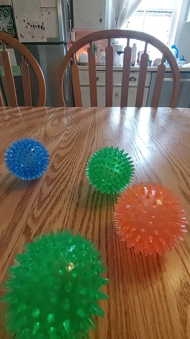 Alt view image 3 of 7 - 12pack Squeaky Dog Toys Spiky Dog Balls Cleans Teeth and Promotes Dental and Gum Health for Your Pet Squeaker Ball Toys for Aggressive Chewers (S 12PACK)