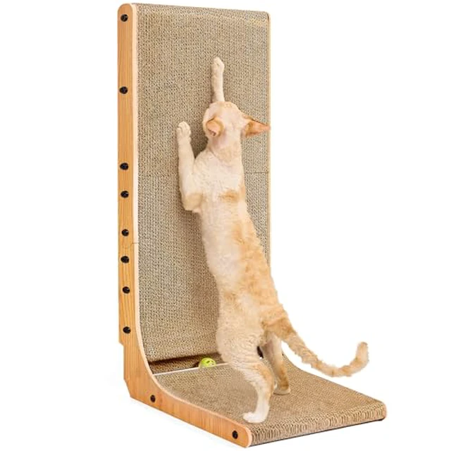 Alt view image 3 of 6 - Cardboard Cat Scratcher for Indoor Cats, 26.8 Inch, Brown