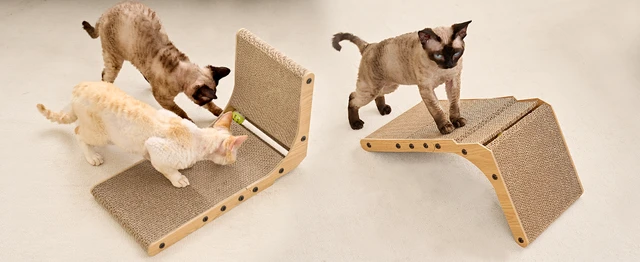 Alt view image 5 of 6 - Cardboard Cat Scratcher for Indoor Cats, 26.8 Inch, Brown