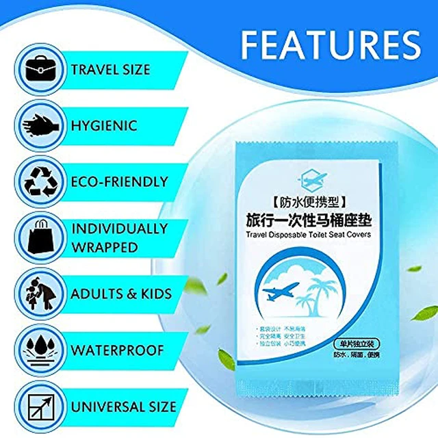 Alt view image 4 of 5 - 100 Pack Disposable Plastic Toilet Seat Cover for Travel Toddler Kid&Adult