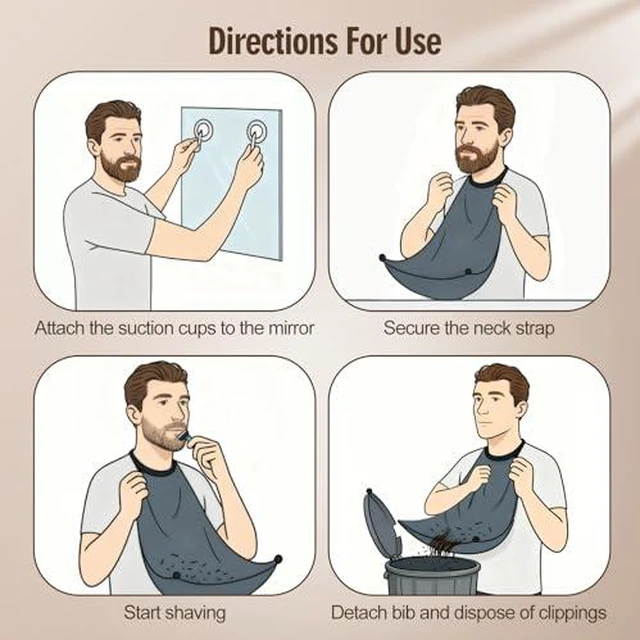 Alt view image 6 of 7 - Stuffers for Men,beard bib Trimming Catcher Bib for Shaving,beard apron gifts for men Him Boyfriend Husband