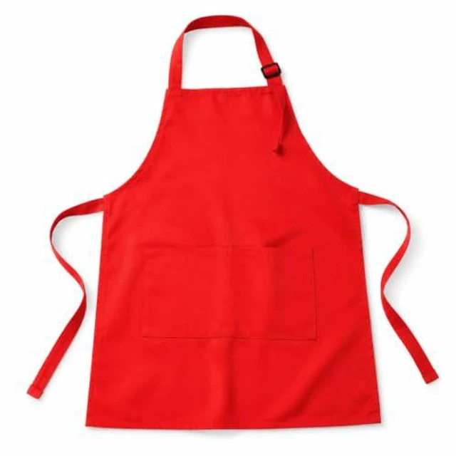 Alt view image 3 of 4 - Chef Apron,Cotton Polyester Kitchen Apron with 2Pockets,Adjustable Stain Resistant for Cooking BBQ(1Pcs)