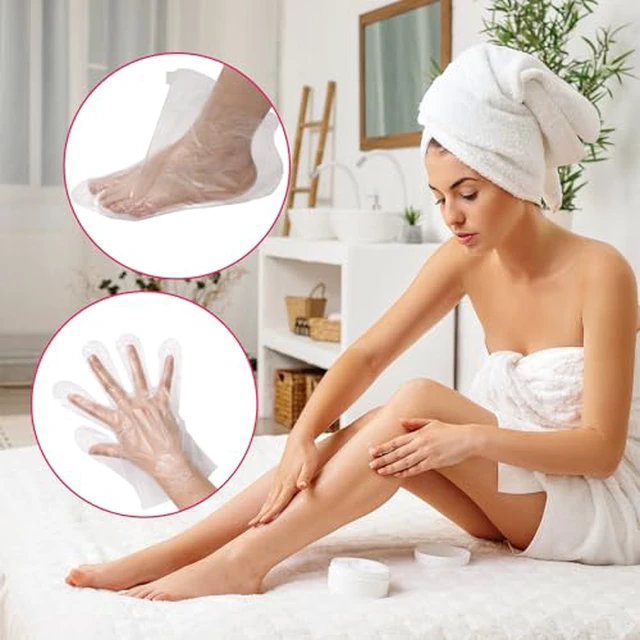 Alt view image 4 of 5 - 200 PCS Disposable Paraffin Wax Liners for Feet and Hand, Plastic Hand and Foot Bags Hot Wax Therapy