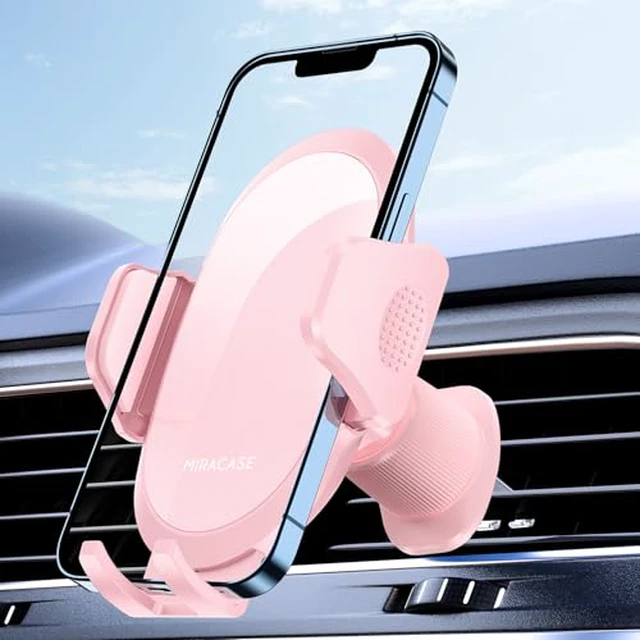 Alt view image 5 of 6 - Phone Holders for Your Car with Metal Hook Clip, Air Vent Cell Phone Stand Car Mount, Universal Automobile Cradle for Garmin GPS Fit iPhone Android and All Smartphones, Dark Black