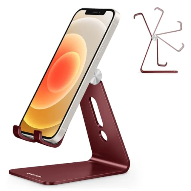 Alt view image 3 of 5 - C2 Adjustable Aluminum Cell Phone Stand with Charging Cutout, Grey