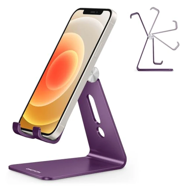 Alt view image 4 of 5 - C2 Adjustable Aluminum Cell Phone Stand with Charging Cutout, Grey