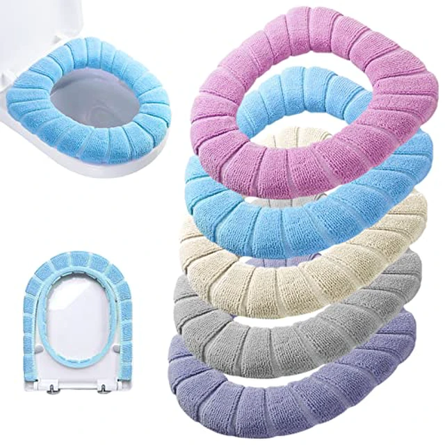 Alt view image 2 of 5 - 5 Pack Toilet Seat Cover, Soft Toilet Seat Warmer Pads for Bathroom