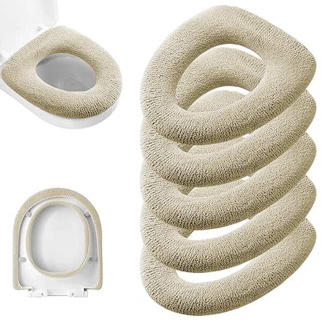 Alt view image 3 of 5 - 5 Pack Toilet Seat Cover, Soft Toilet Seat Warmer Pads for Bathroom