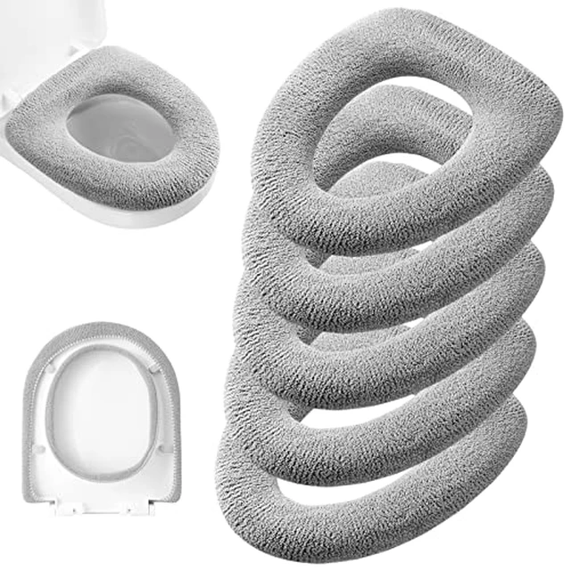 Alt view image 4 of 5 - 5 Pack Toilet Seat Cover, Soft Toilet Seat Warmer Pads for Bathroom