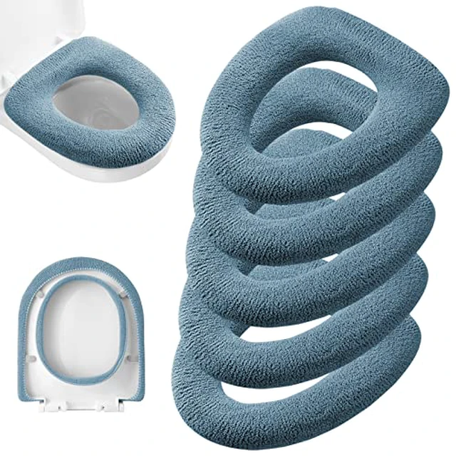 Alt view image 5 of 5 - 5 Pack Toilet Seat Cover, Soft Toilet Seat Warmer Pads for Bathroom