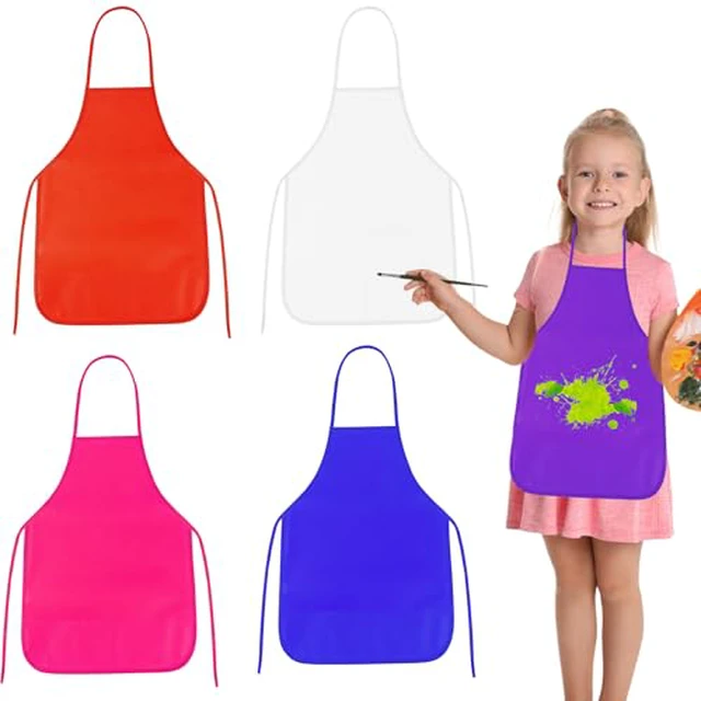 Alt view image 2 of 5 - 4 Pcs Colorful Apron Kids Aprons for Painting Cooking Art Smock