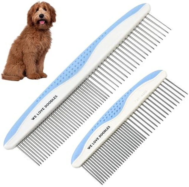 Alt view image 2 of 7 - Metal Comb for Dogs, Dog Grooming Detangler Combs For Matted Hair, 2 Pack