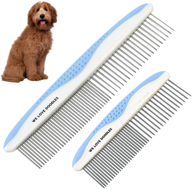 Main image of Metal Comb for Dogs, Dog Grooming Detangler Combs For Matted Hair, 2 Pack
