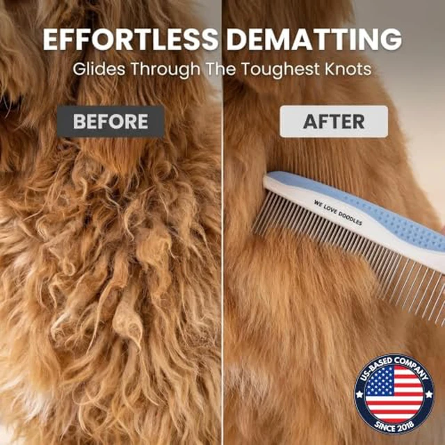 Alt view image 5 of 7 - Metal Comb for Dogs, Dog Grooming Detangler Combs For Matted Hair, 2 Pack