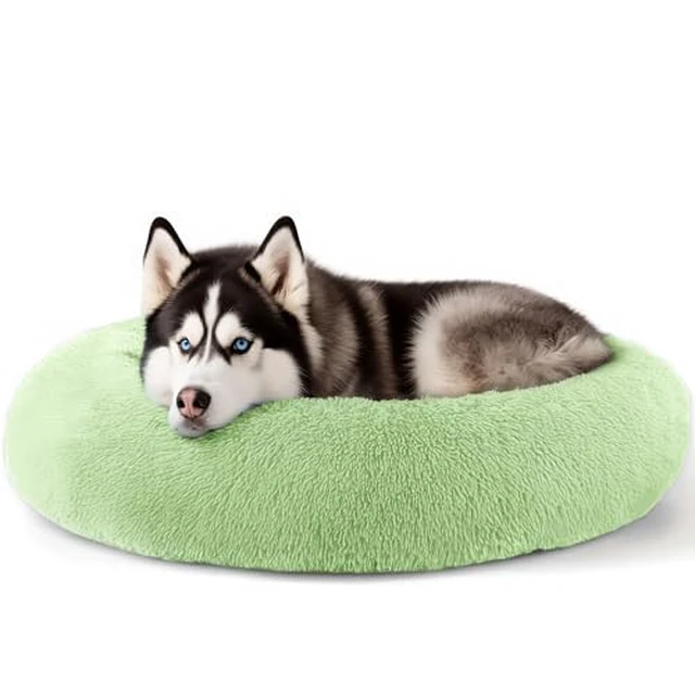 Alt view image 7 of 7 - Dog & Cat Bed for Indoor Cats, 20in Calming Donut Bed (Light Grey)