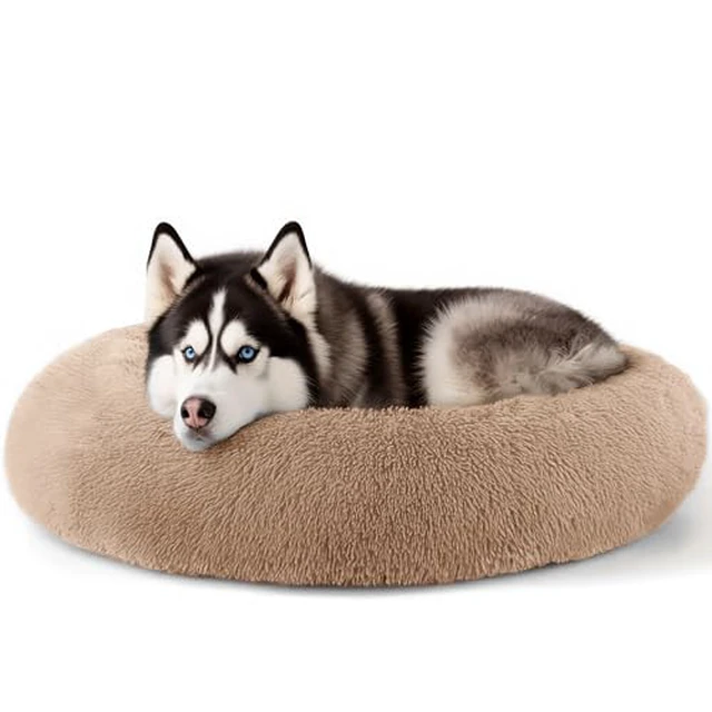 Alt view image 5 of 7 - Dog & Cat Bed for Indoor Cats, 20in Calming Donut Bed (Light Grey)