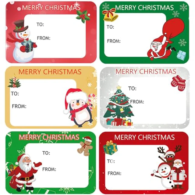 Alt view image 2 of 2 - 120Pack Christmas Labels Stickers 65 x 45mm Christmas Name Gift Labels