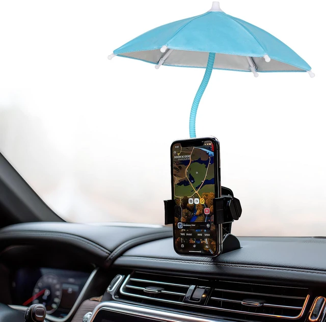 Main image of Adjustable Phone Umbrella for Sun with Strong Suction CupBlue