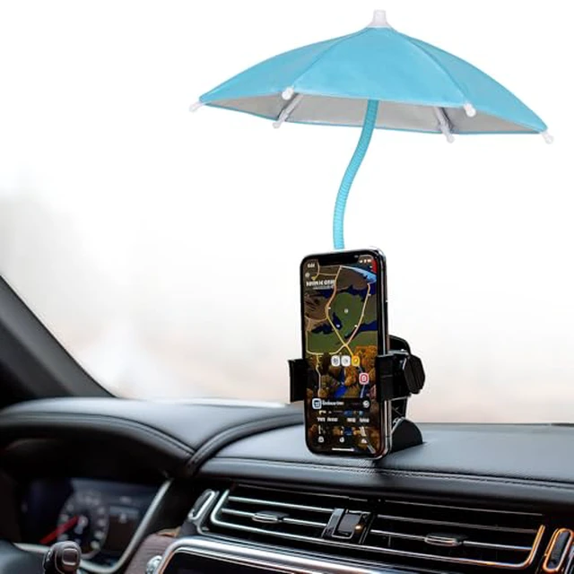 Alt view image 2 of 3 - Adjustable Phone Umbrella for Sun with Strong Suction CupBlue