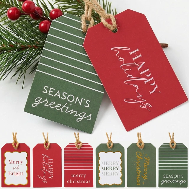 Main image of Christmas Gift Tags - 48 Quality Craft Labels with Rope